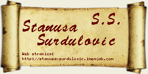 Stanuša Surdulović vizit kartica